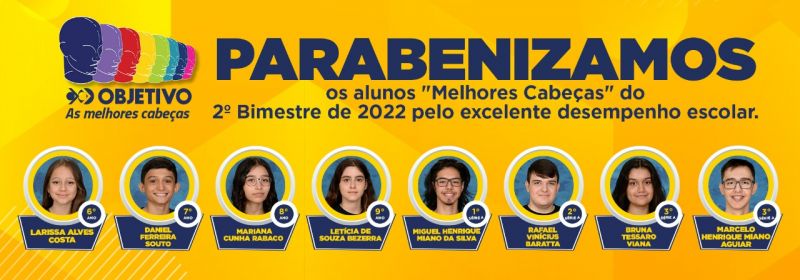 Colégio Objetivo Nova Odessa anuncia alunos Melhores Cabeças do 2º Bimestre de 2022